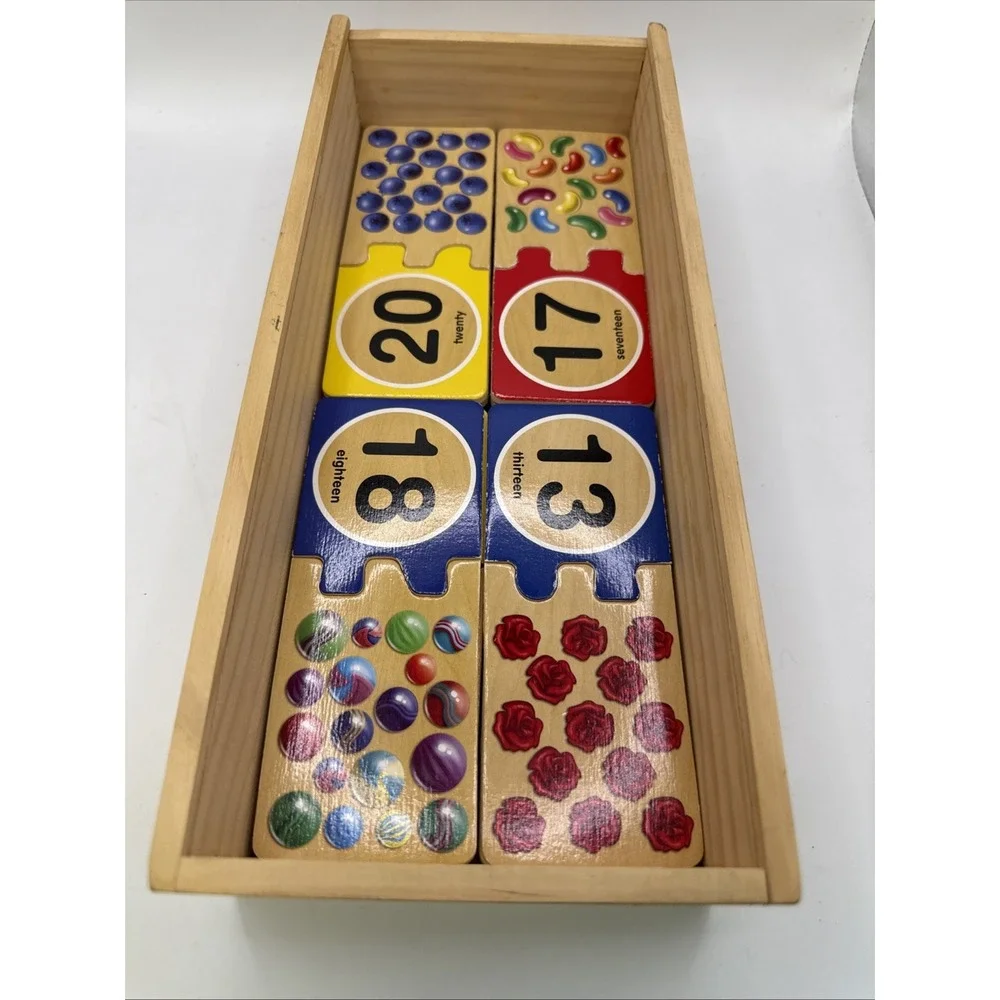 Melissa & Doug Self-Correcting 1-20 Number Puzzle Wooden Complete in Box‎